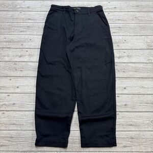 Lee Pants Women's 10 Black Relaxed Fit High Rise Cotton Chino Trousers Workwear